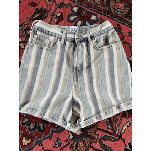 BDG High Rise Striped Shorts Denim Jeans 27 Urban Outfitters Women's Mom